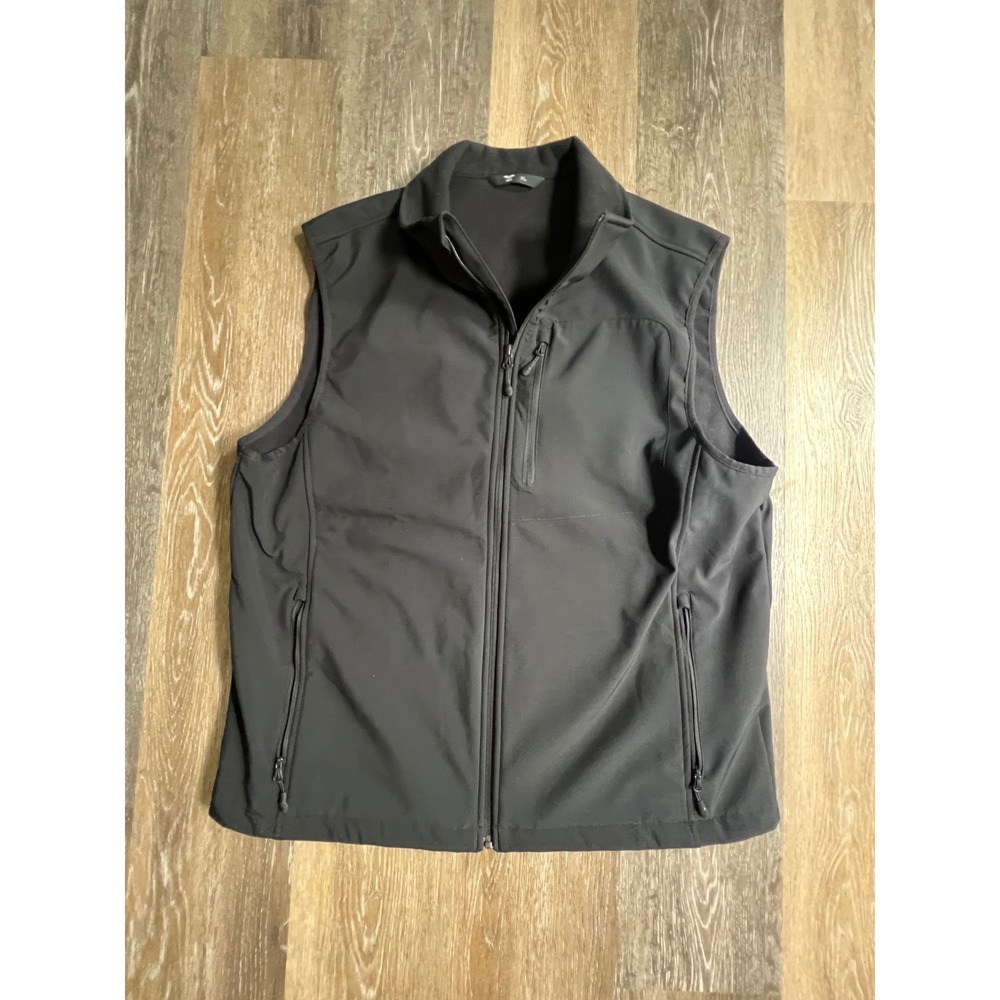 MIER Softshell Vest Mens XL Black Full Zip Water Resistant Fleece Lined Outdoor‎